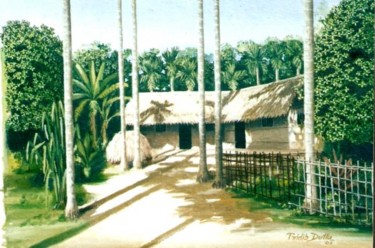 Painting titled "Landscape 8" by Tridib Dutta, Original Artwork