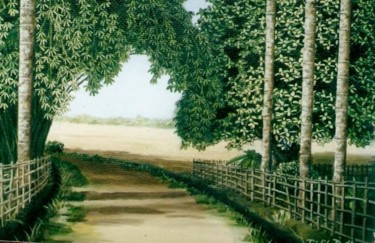 Painting titled "Landscape 9" by Tridib Dutta, Original Artwork