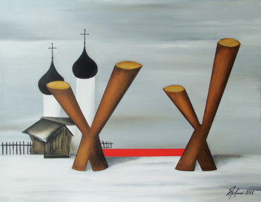 Schilderij getiteld "Russlandscape" door Alexander Trifonov, Origineel Kunstwerk, Olie