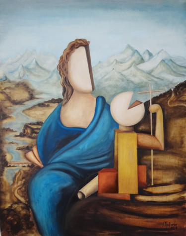 Schilderij getiteld "Leonardo" door Alexander Trifonov, Origineel Kunstwerk, Olie