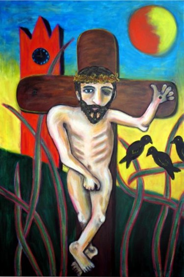 Painting titled "Cristo, Diabo e os…" by Trigueiro, Original Artwork
