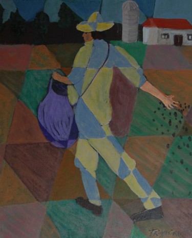 Peinture intitulée "Le Moissoneur" par Trigueiro, Œuvre d'art originale, Huile