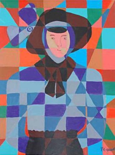 Peinture intitulée "La Dame du Moulin" par Trigueiro, Œuvre d'art originale, Huile