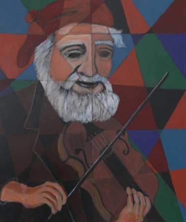 Painting titled "Le Violiniste" by Trigueiro, Original Artwork, Oil