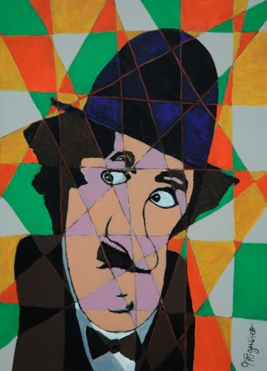 Pintura titulada "Charlie Chaplin l" por Trigueiro, Obra de arte original, Oleo