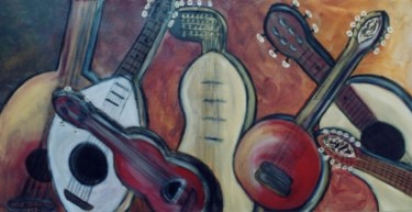 Pintura titulada "Guitarras do meu Pa…" por Trigueiro, Obra de arte original, Otro