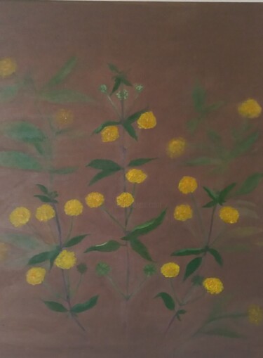 Painting titled "Lantana" by Trina Cameron, Original Artwork, Oil