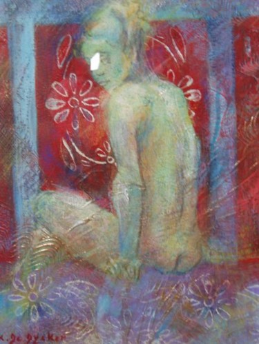 Painting titled "Red" by Triquit, Original Artwork