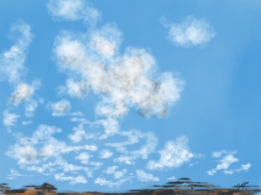 Digitale Kunst mit dem Titel "Clouds on the Mesa" von Trish Sierer, Original-Kunstwerk, Digitale Malerei