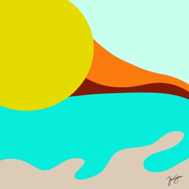 Digital Arts titled "Coastal Surf" by Trish Sierer, Original Artwork, Digital Painting