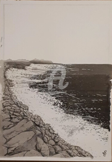 Σχέδιο με τίτλο "Après la tempête" από Tristan Ligen, Αυθεντικά έργα τέχνης, Μελάνι