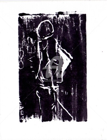 Gravures & estampes intitulée "Passant 3" par Tristan Ligen, Œuvre d'art originale