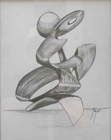 Drawing titled "Le Discobole" by Tristan Morlet, Original Artwork, Graphite