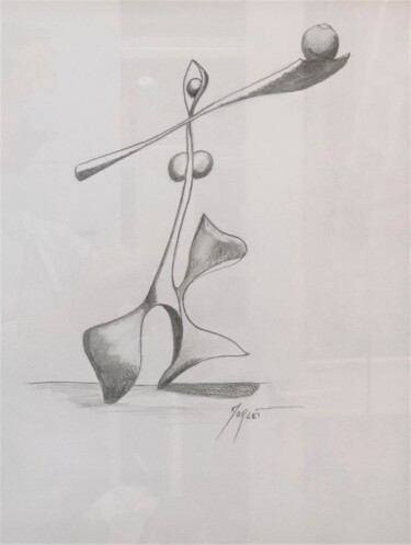 Drawing titled "La jongleuse" by Tristan Morlet, Original Artwork, Pencil