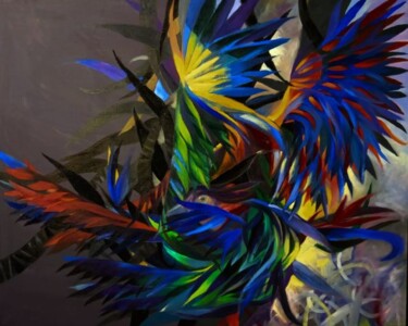 Painting titled "bird" by Vitaliy Trokhimyk, Original Artwork, Oil
