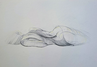 Drawing titled "akt-2" by Katerina Evgenieva, Original Artwork, Graphite