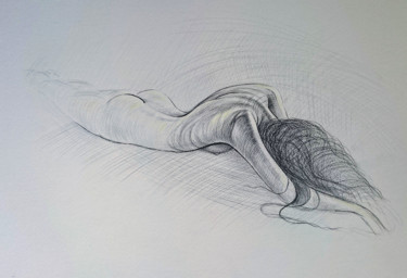 Drawing titled "akt-3" by Katerina Evgenieva, Original Artwork, Pencil