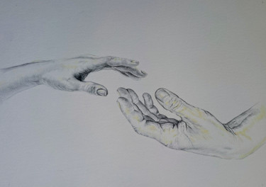 Zeichnungen mit dem Titel "Hands" von Katerina Evgenieva, Original-Kunstwerk, Bleistift