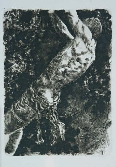 Druckgrafik mit dem Titel "Climber" von Katerina Evgenieva, Original-Kunstwerk, Gravur