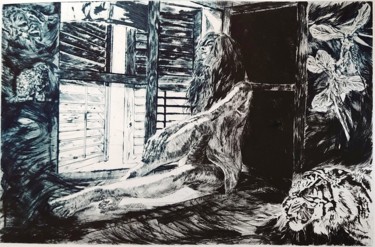 Obrazy i ryciny zatytułowany „Melancholy 7 (Dream…” autorstwa Katerina Evgenieva, Oryginalna praca, Rytownictwo