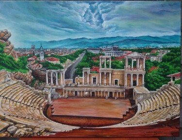 The Antique Theater in Plovdiv Painting titled "The Antique Theater…" by Katerina Evgenieva, Original Artwork, Oil