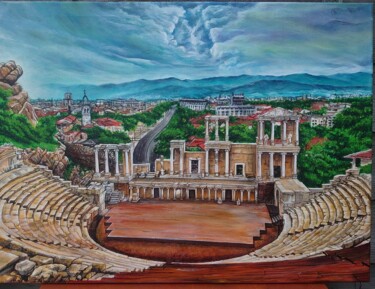 Malerei mit dem Titel "The Antique Theater…" von Katerina Evgenieva, Original-Kunstwerk, Öl