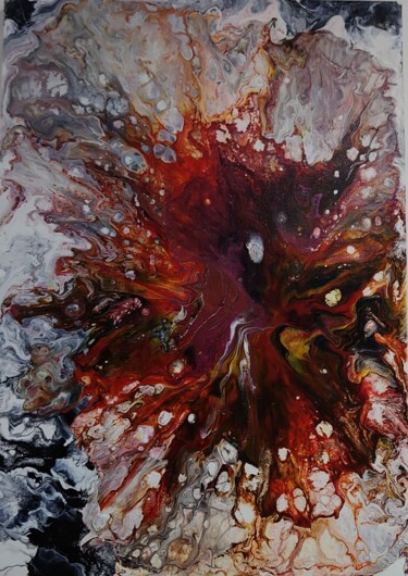 Painting titled "Explosion 1" by Katerina Evgenieva, Original Artwork, Acrylic