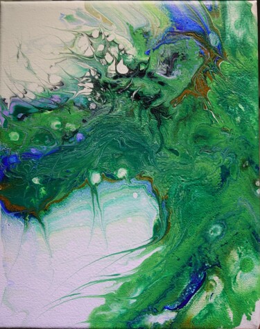Painting titled "Green inspiratiion" by Katerina Evgenieva, Original Artwork, Acrylic