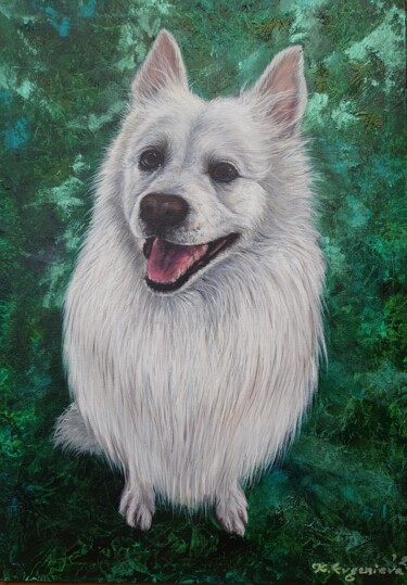 Painting titled "Vaniya's dog" by Katerina Evgenieva, Original Artwork, Oil