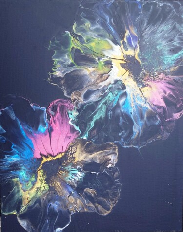 Картина под названием "Cosmic flowers" - Katerina Evgenieva, Подлинное произведение искусства, Акрил