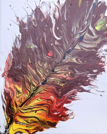 Painting titled "Feather 2" by Katerina Evgenieva, Original Artwork, Acrylic