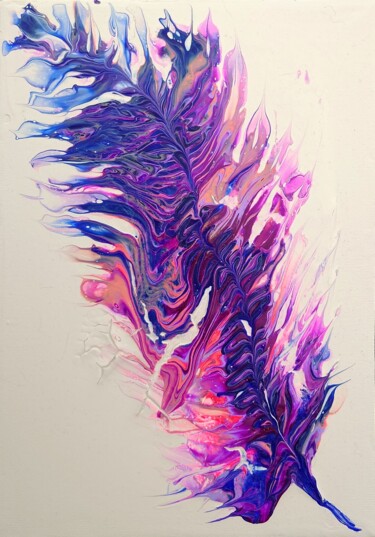 Peinture intitulée "Feather 3" par Katerina Evgenieva, Œuvre d'art originale, Acrylique