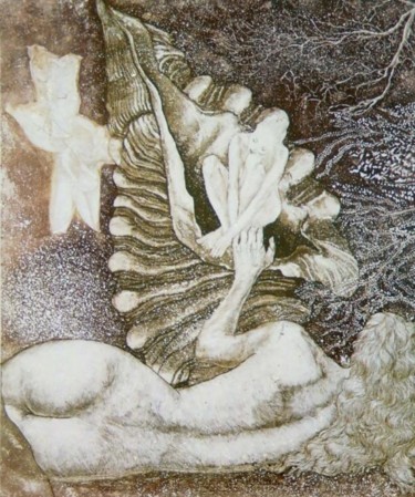 Gravures & estampes intitulée "Sea Bottom" par Katerina Evgenieva, Œuvre d'art originale