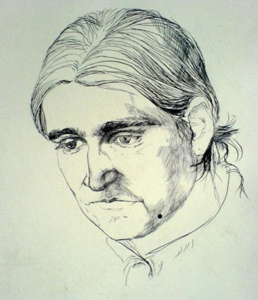 Drawing titled "Portrete Nedalko" by Katerina Evgenieva, Original Artwork