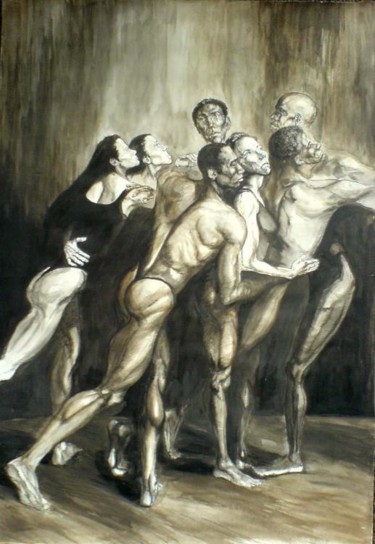 Dessin intitulée "Dancers" par Katerina Evgenieva, Œuvre d'art originale