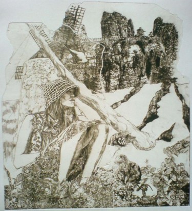 Druckgrafik mit dem Titel "Melanholy 6" von Katerina Evgenieva, Original-Kunstwerk