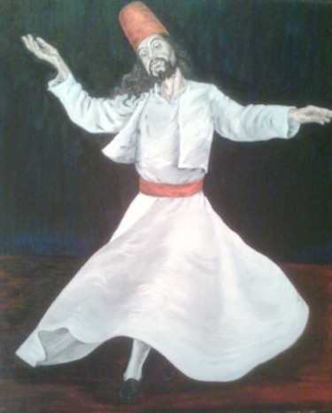 Malerei mit dem Titel "dancing dervish" von Katerina Evgenieva, Original-Kunstwerk