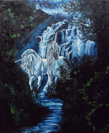 Pintura titulada "Unicorn love" por Katerina Evgenieva, Obra de arte original