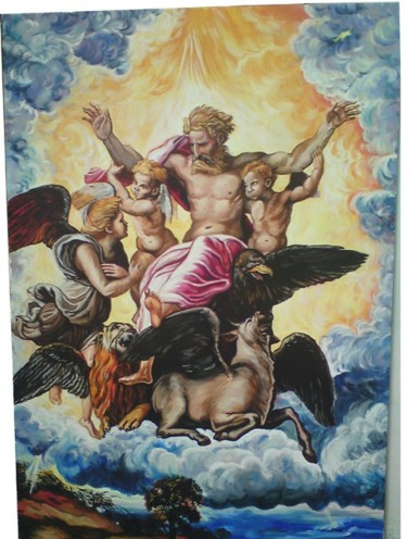 Pittura intitolato "God the Father by R…" da Katerina Evgenieva, Opera d'arte originale
