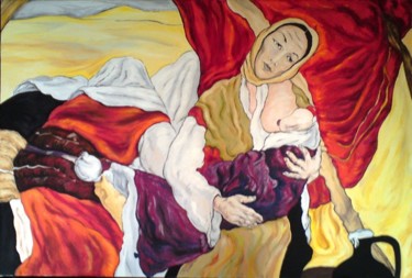 Pittura intitolato "peasant Madonna" da Katerina Evgenieva, Opera d'arte originale