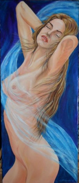 Pintura intitulada "Beautiful woman" por Katerina Evgenieva, Obras de arte originais