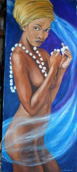 Peinture intitulée "African woman" par Katerina Evgenieva, Œuvre d'art originale