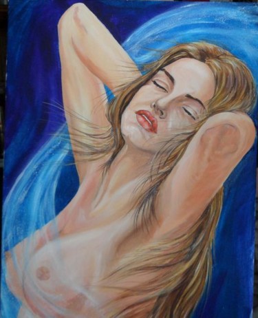 Pintura intitulada "beautiful woman dit…" por Katerina Evgenieva, Obras de arte originais