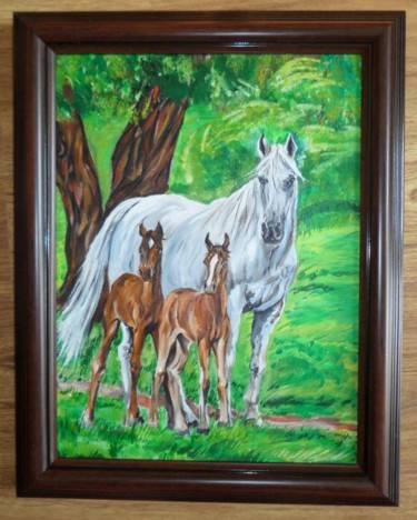 Painting titled "Horses" by Katerina Evgenieva, Original Artwork