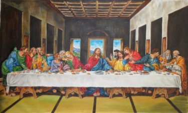 Schilderij getiteld "The last supper" door Katerina Evgenieva, Origineel Kunstwerk