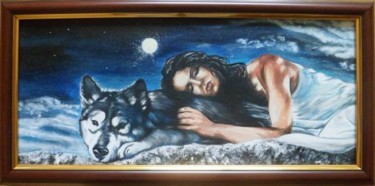 Painting titled "Dreamy sleep" by Katerina Evgenieva, Original Artwork, Oil