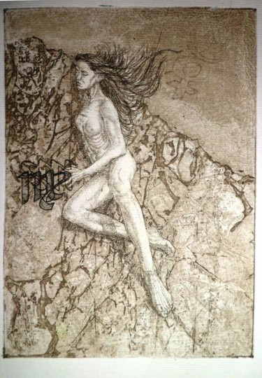 Gravures & estampes intitulée "Virgo" par Katerina Evgenieva, Œuvre d'art originale