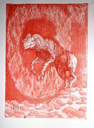 Printmaking titled "Aries" by Katerina Evgenieva, Original Artwork