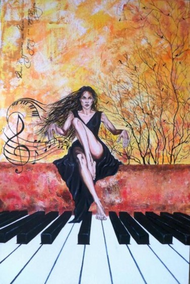 Pittura intitolato "pianissimo.jpg" da Katerina Evgenieva, Opera d'arte originale, Olio