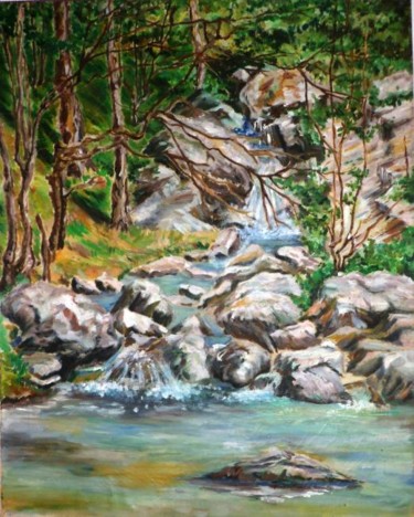 Peinture intitulée "River" par Katerina Evgenieva, Œuvre d'art originale
